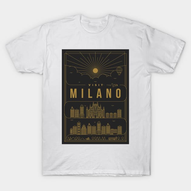 Milano Minimal Lineal Poster T-Shirt by kursatunsal